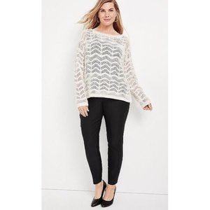 Perch‎ by Blue Pepper Women's Plus Size Solid Black Rayon Blend Stretch Pants 1X